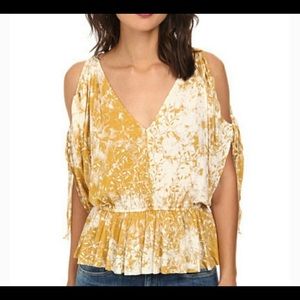 Free People Abracadabra Cold Shoulder Floral Top/Blouse L
